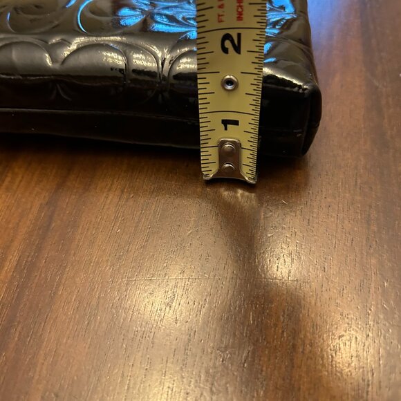 Coach Zip Wristlet Signature Patent Leather Small Black - Picture 13 of 13